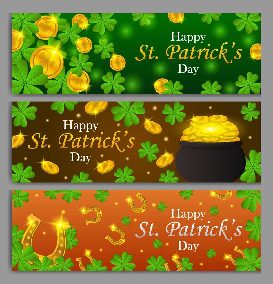 st. patrick's day klaver banner vector