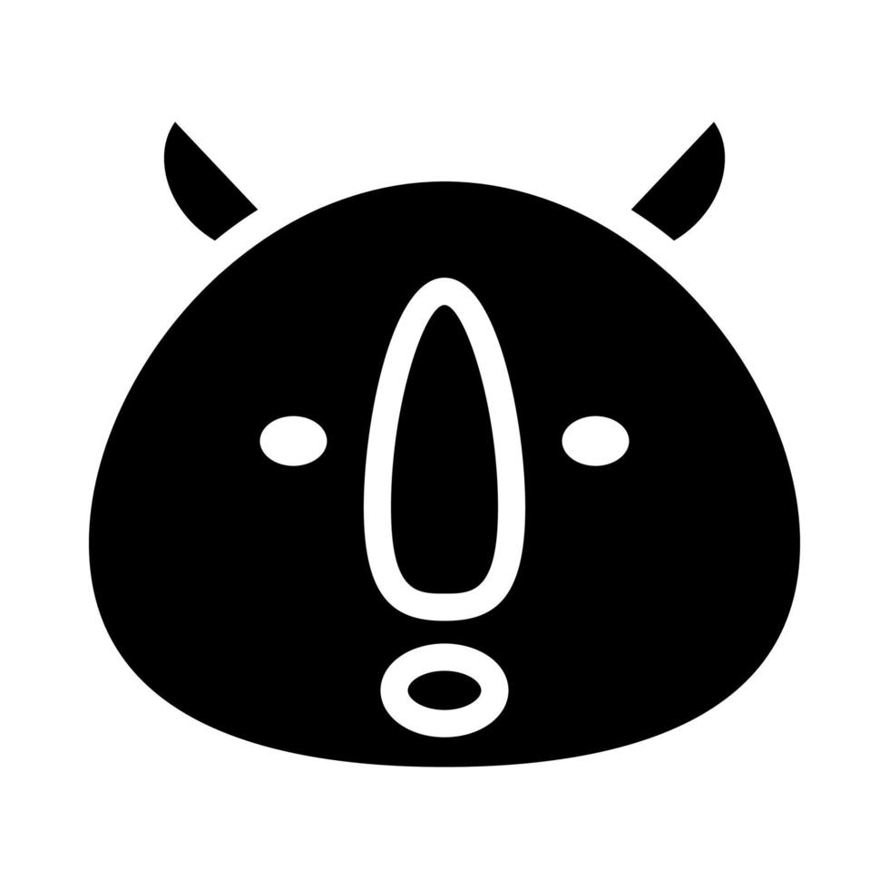 rhino icon is een heel schattig dierpictogram met een minimalistische maar buitengewone stijl, zeer geschikt voor applicatieontwerp en ander grafisch ontwerp. het is ook geschikt voor ontwerpen met een kinderthema. vector