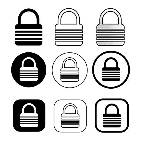 Set van eenvoudige teken vergrendelingspictogram vector