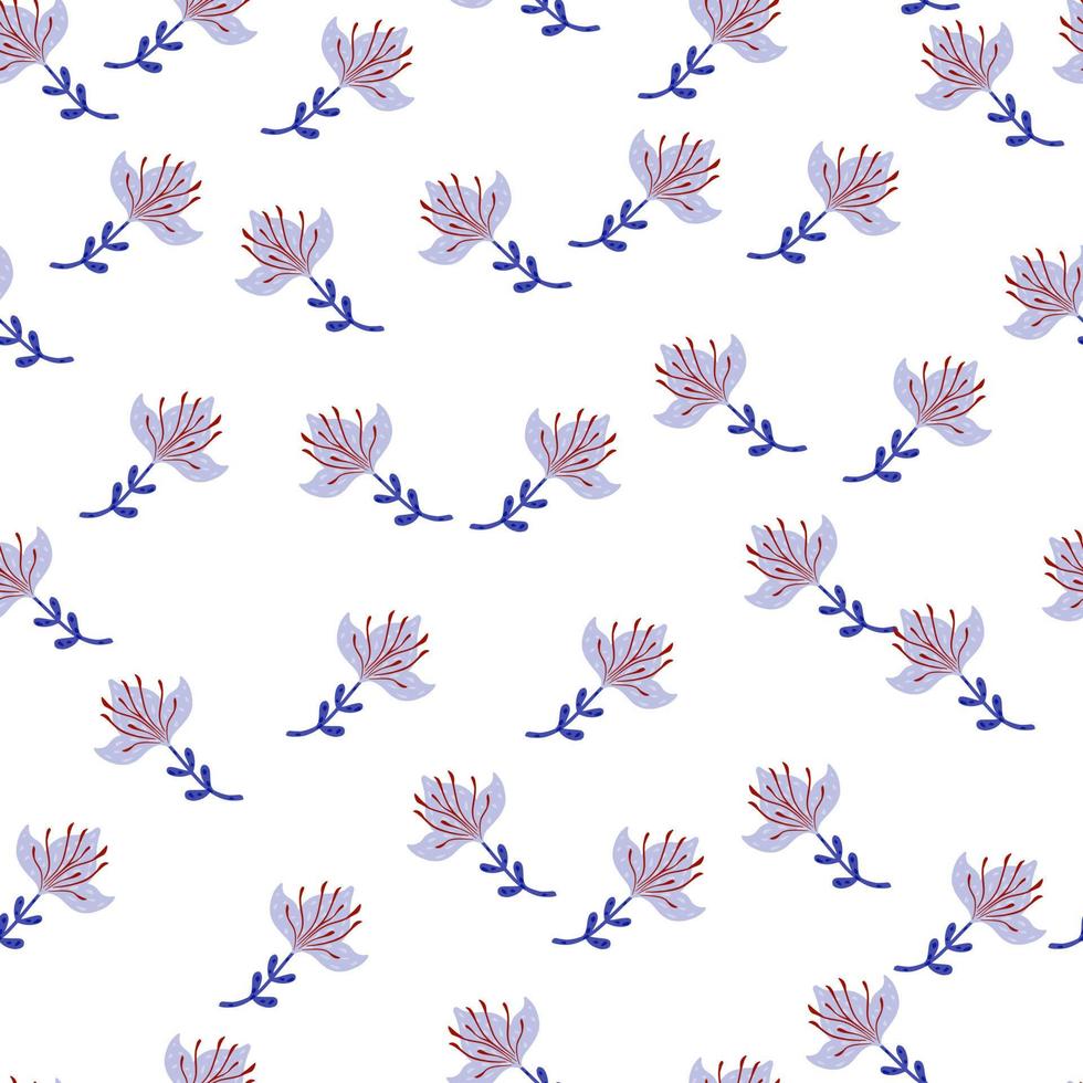 lelie abstracte naadloze patroon. hand getekende bloem achtergrond. vector