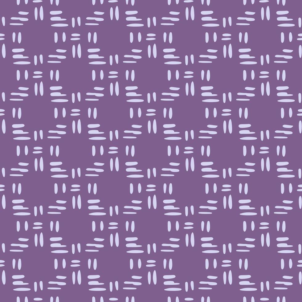 witte verticale en horizontale lijnen op paarse achtergrond. geometrisch naadloos streepjespatroon. vector