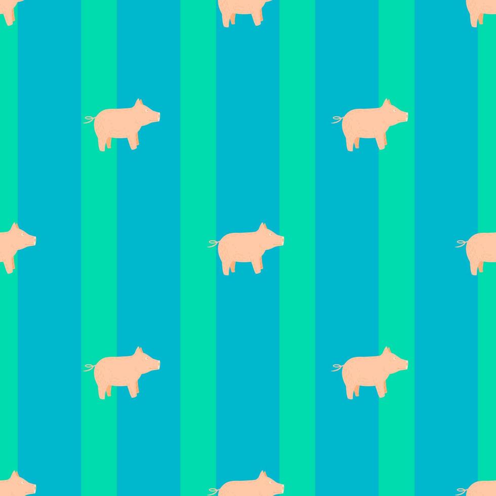 schattige varkens naadloze patroon. achtergrond van vee dieren. vector