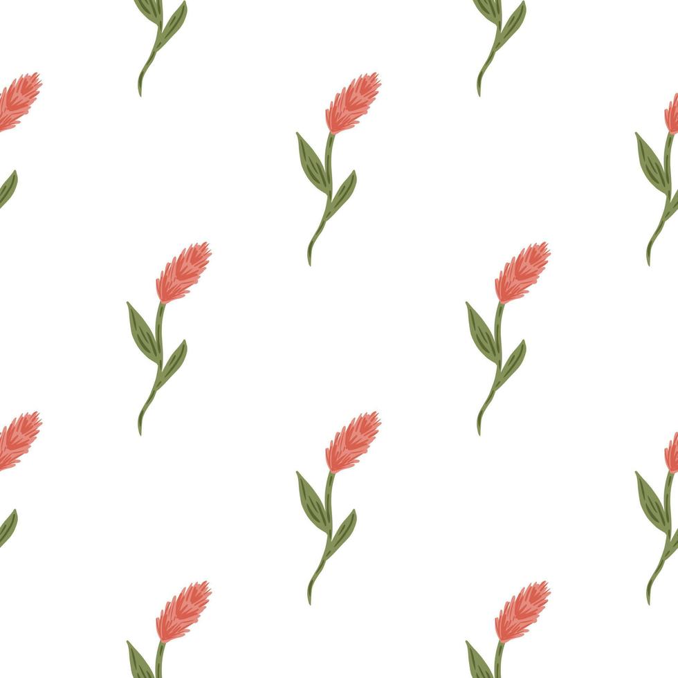 minimalistisch stijl naadloos patroon met roze oor van tarweornament. geïsoleerde landbouw natuur achtergrond. vector