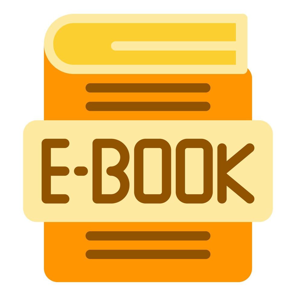 ebook platte pictogramstijl. elektronisch boekapparaat voor onderwijs en leren. e-book reader, e-reader lineair pictogram. pc-tabletpictogram. bewerkbare streek. vector illustratie