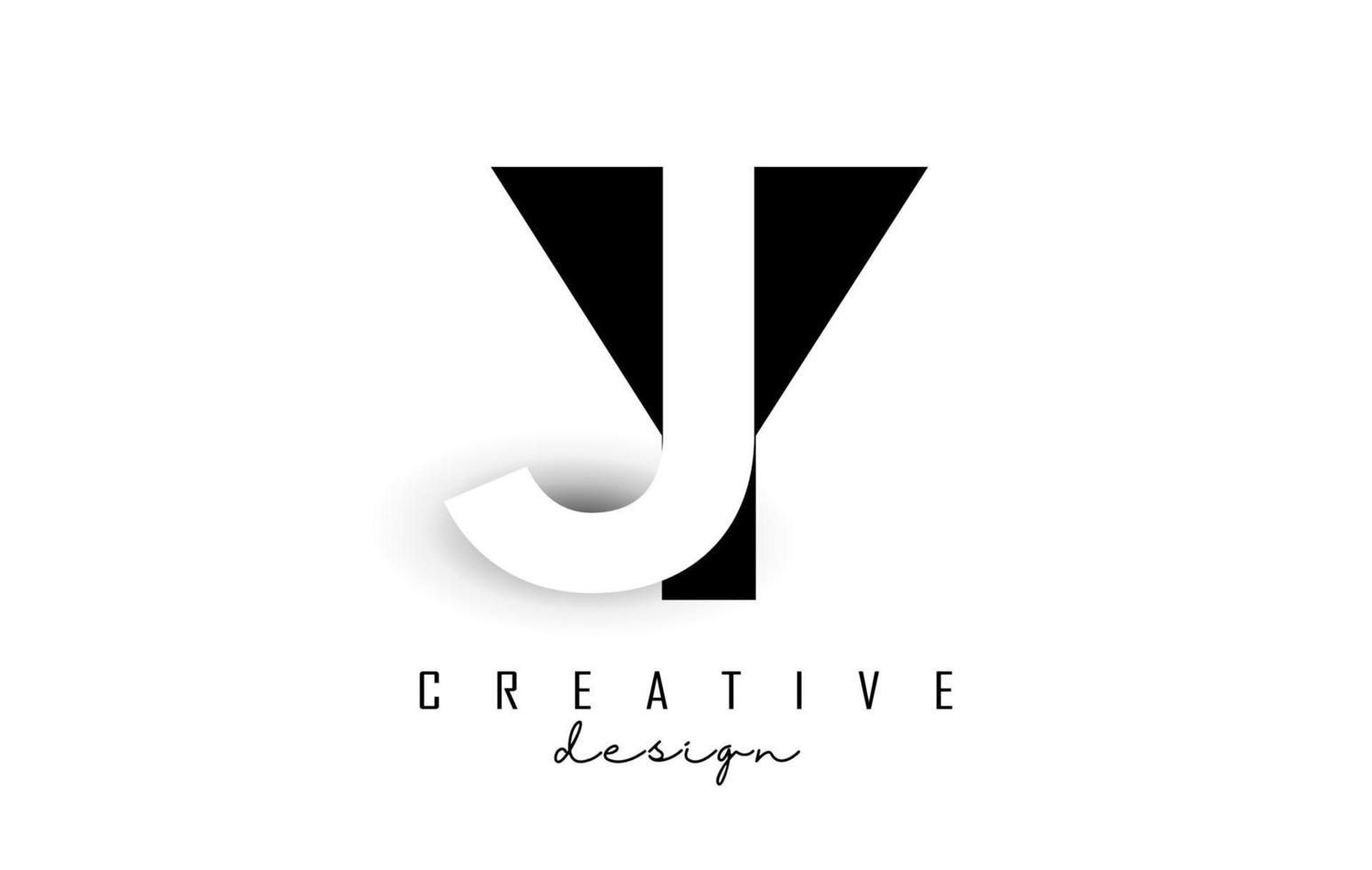 jy brieven logo met negatief ruimteontwerp. vectorillustratie met met geometrische typografie. vector