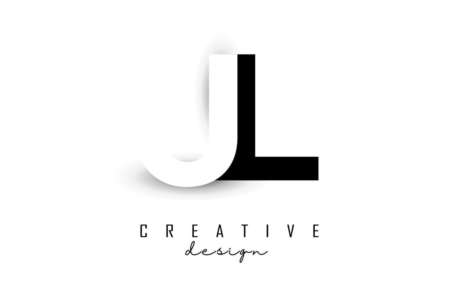 jl brieven logo met negatief ruimteontwerp. vectorillustratie met met geometrische typografie. vector