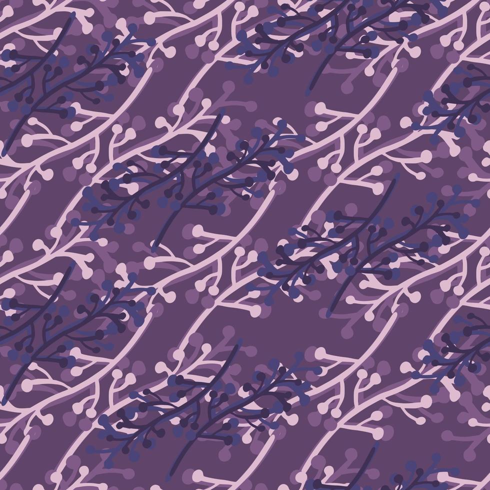 abstracte paarse takken naadloze patroon. vintage rustiek met takje patroon. vector