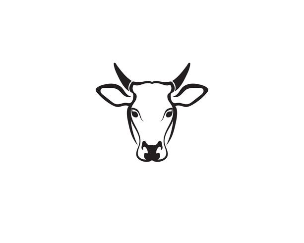 Koe hoofd logo sjabloon vector