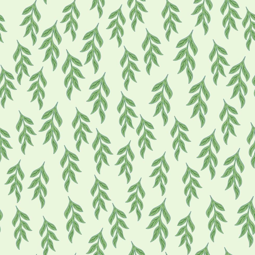 kleine willekeurige groene takken ornament naadloze doodle patroon. lichte achtergrond. doodle abstracte achtergrond. vector