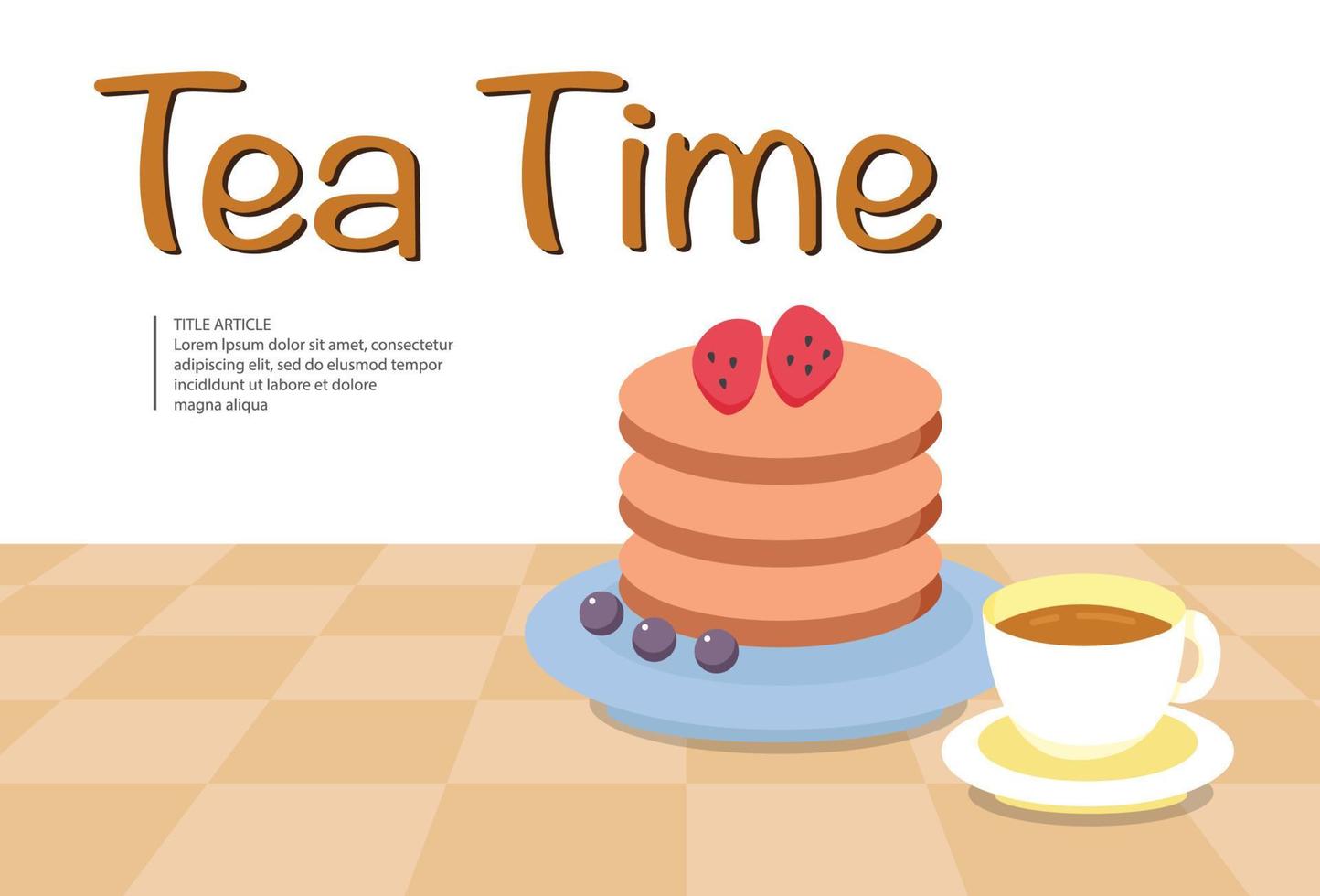 afternoon tea-tijd en desserts vector
