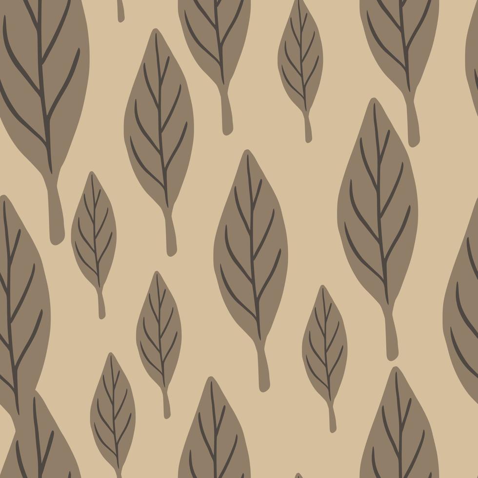 decoratief naadloos patroon met willekeurige abstracte bladelementen. gebladerte herfstkleuren achtergrond. vector