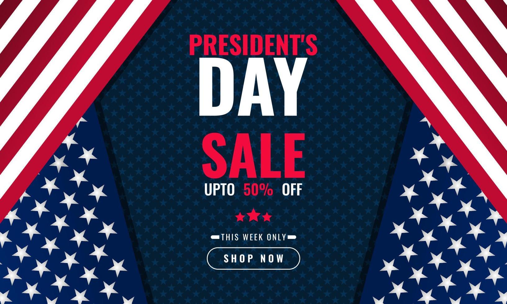 president dag achtergrond verkoopbevordering reclamebanner sjabloon met Amerikaanse vlag ontwerp vector