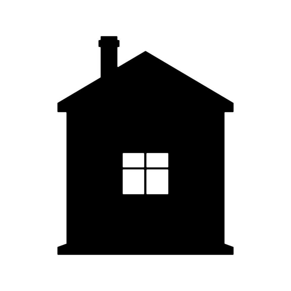 klein huis silhouet geïsoleerde witte achtergrond vector