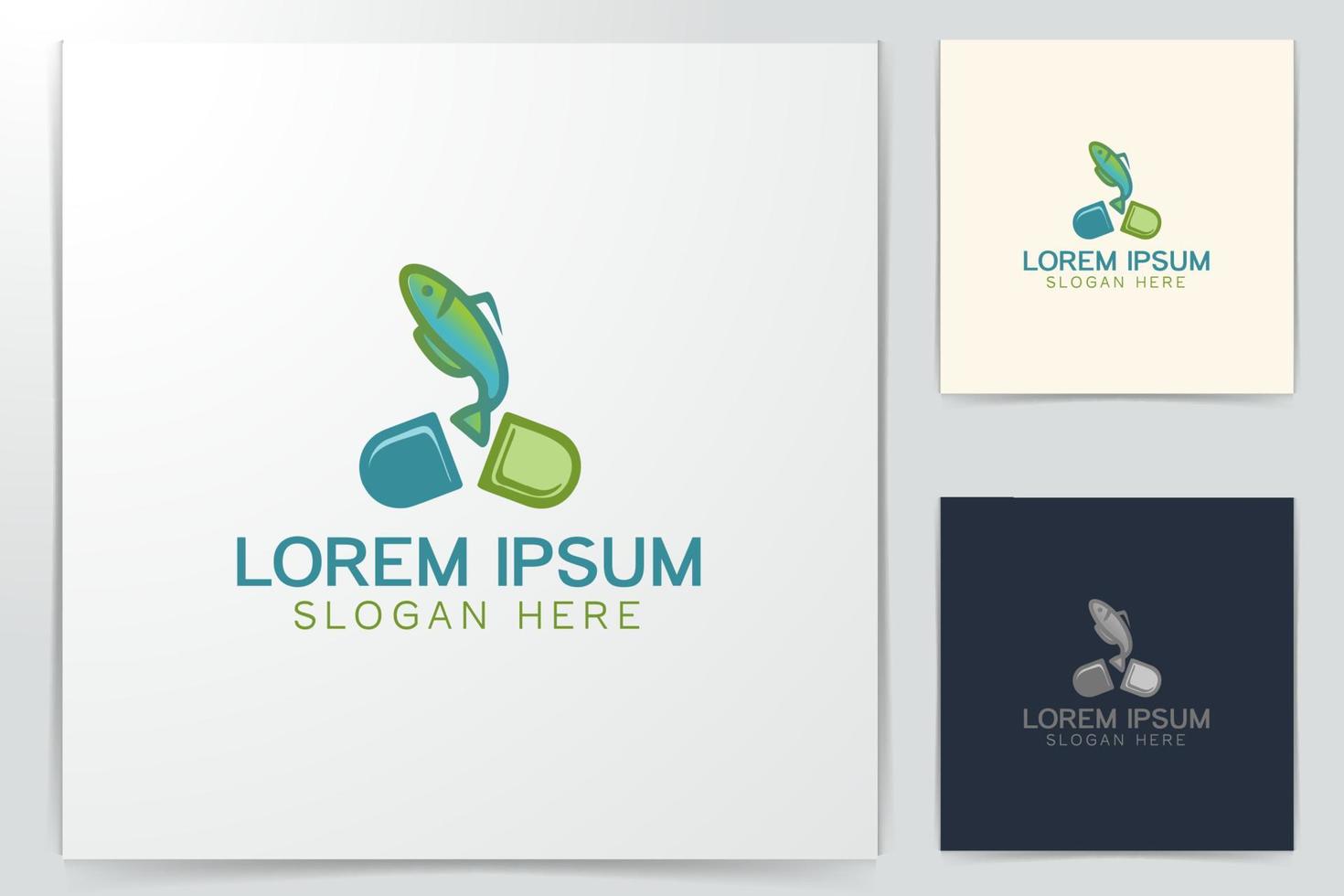 pil, vis, supplement logo ontwerpen inspiratie geïsoleerd op een witte achtergrond vector