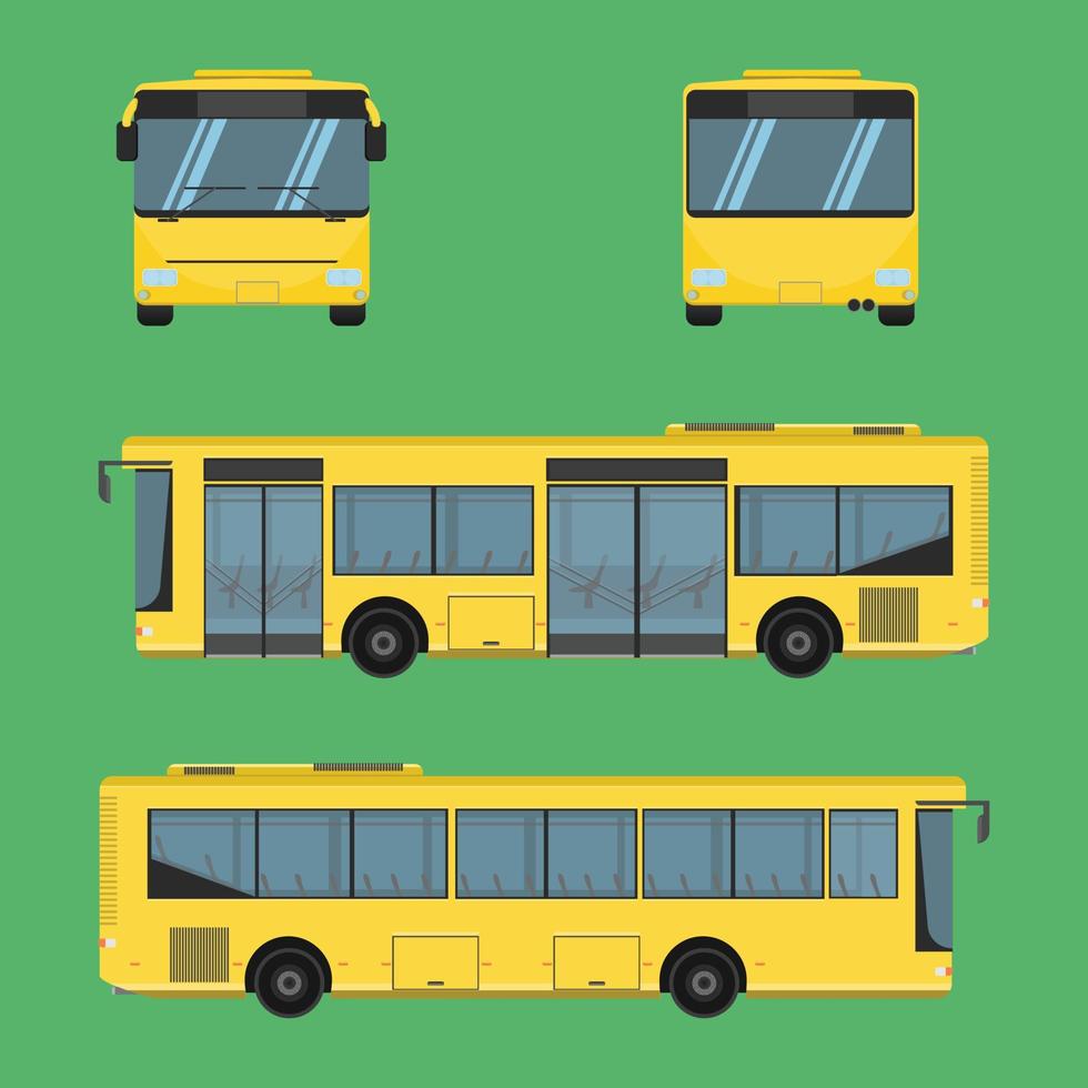 zijaanzicht van de gele kleur autobus van thailand. vector illustratie eps10