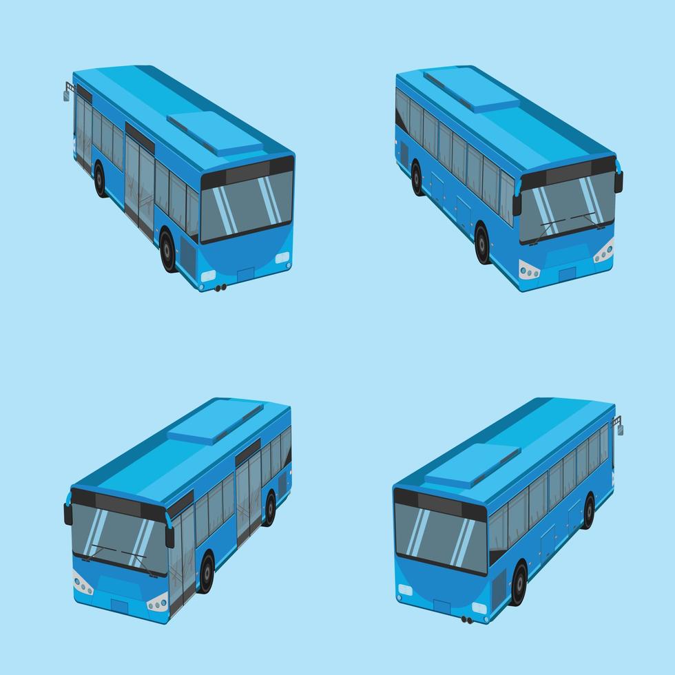 bovenaanzicht van de blauwe autobus van thailand. vector illustratie eps10