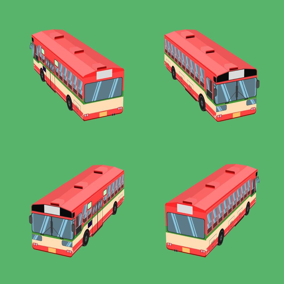 bovenaanzicht van de witte rode autobus van thailand. vector illustratie eps10