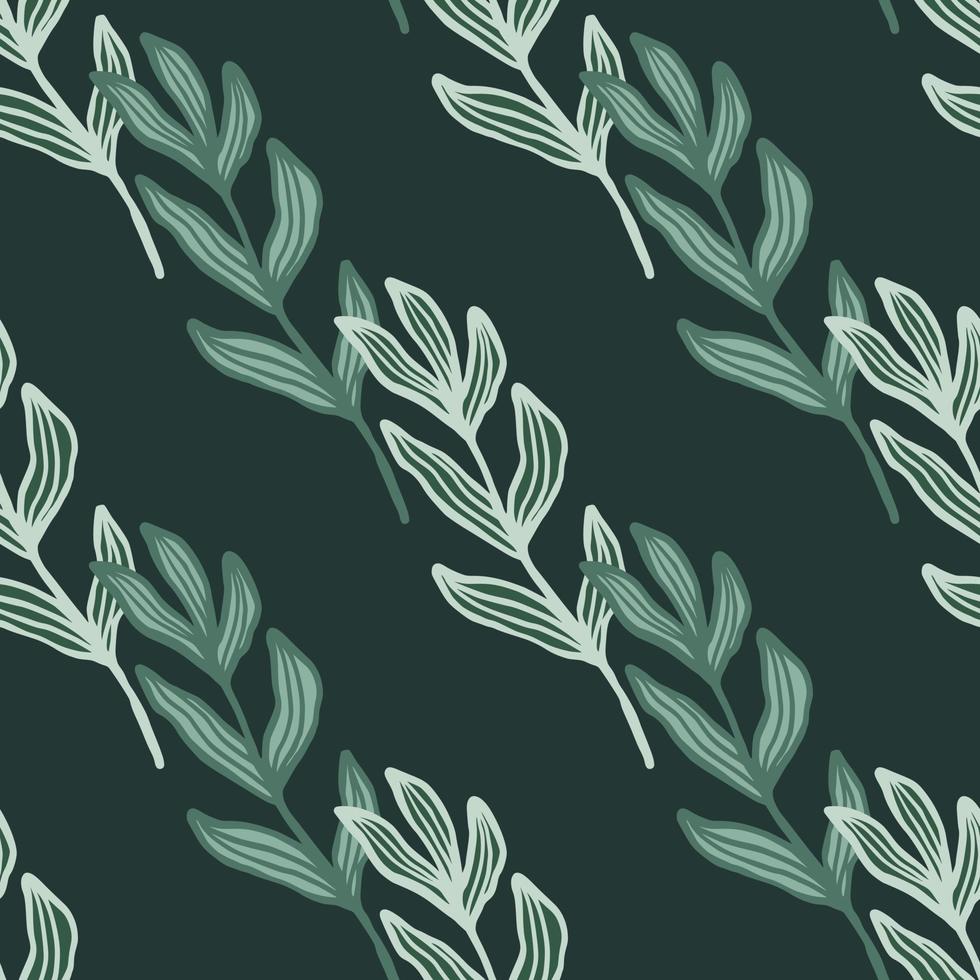 abstracte tak met bladeren naadloze patroon op groene achtergrond. vector