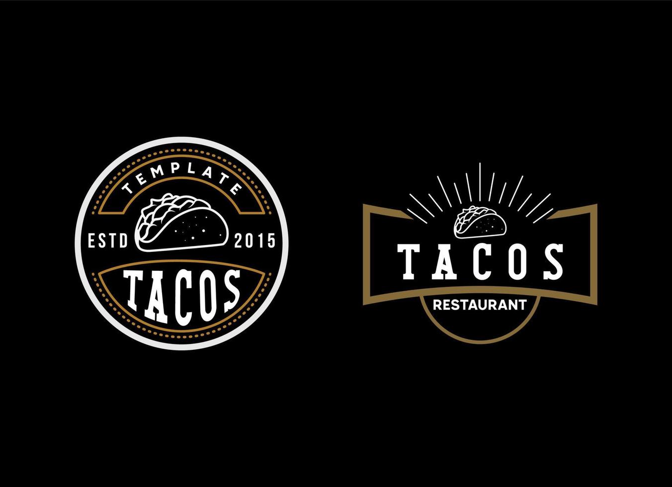 oude stijl en vintage taco's logo vector