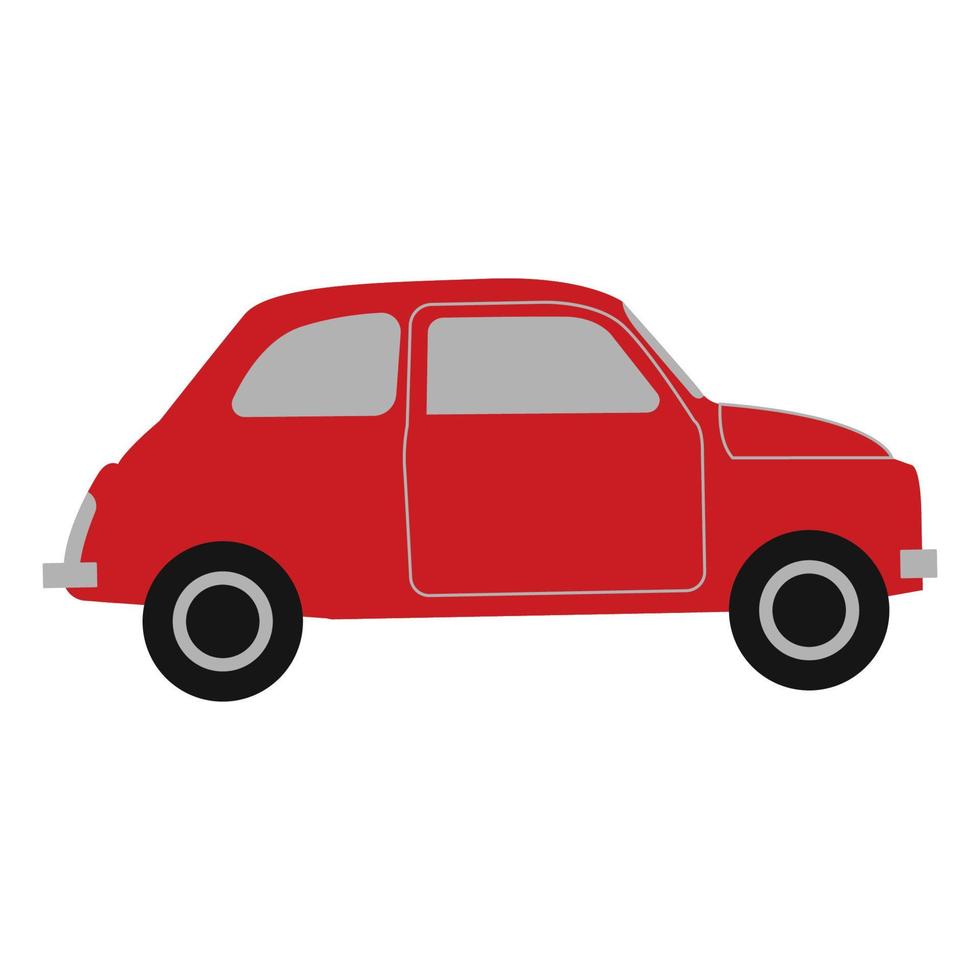 illustraties van rode auto met cartoon design vector