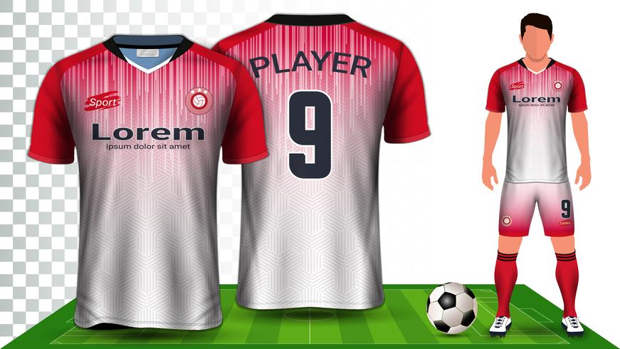 Voetbalshirt, sportshirt of voetbal Kit uniform presentatie mockup sjabloon. vector