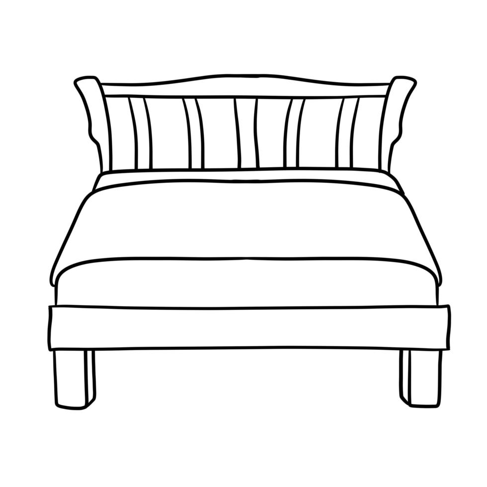 bed met deken. slaapkamer en kamerelement. grote plek om te slapen en te ontspannen. vector