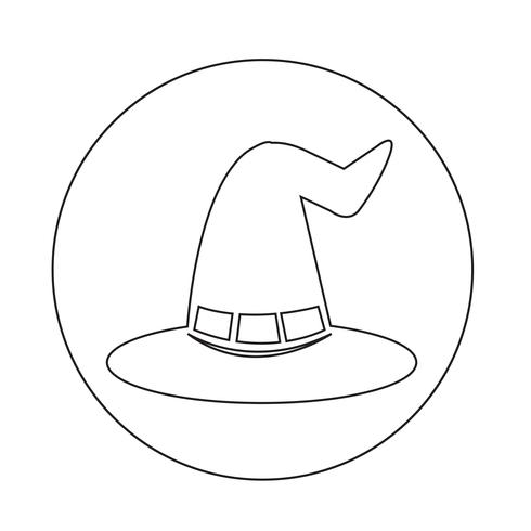 Halloween heks hoed pictogram vector