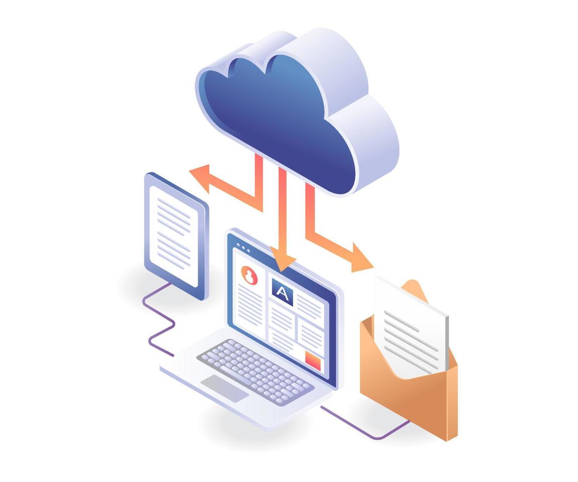 data cloud server computer netwerk e-mail vector