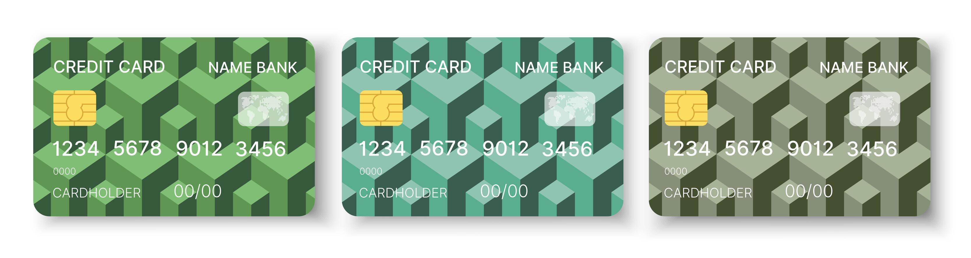 patroon creditcard in abstracte stijl stock illustratie set van design vector