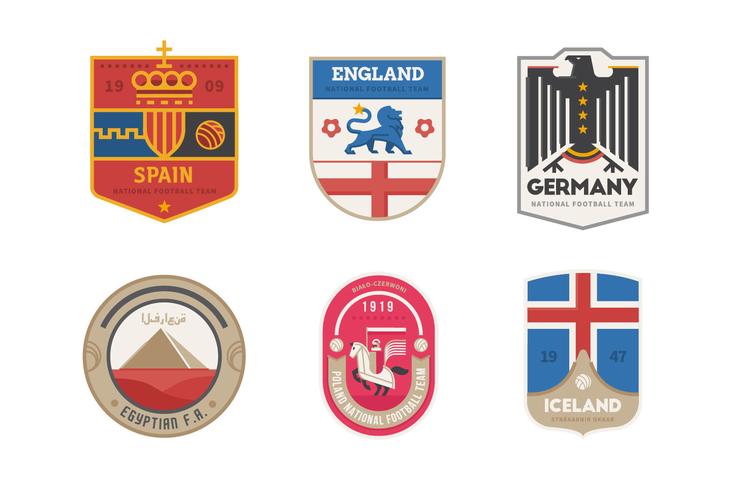 Het logo-set van het voetbalteam vector