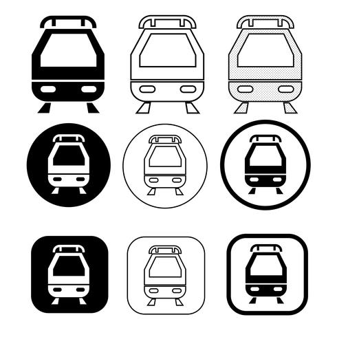 Set van vervoer trein pictogram vector