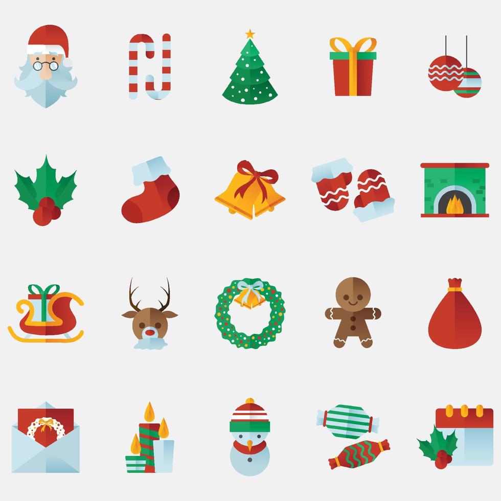 set van kerst iconen.kerst seizoen vector