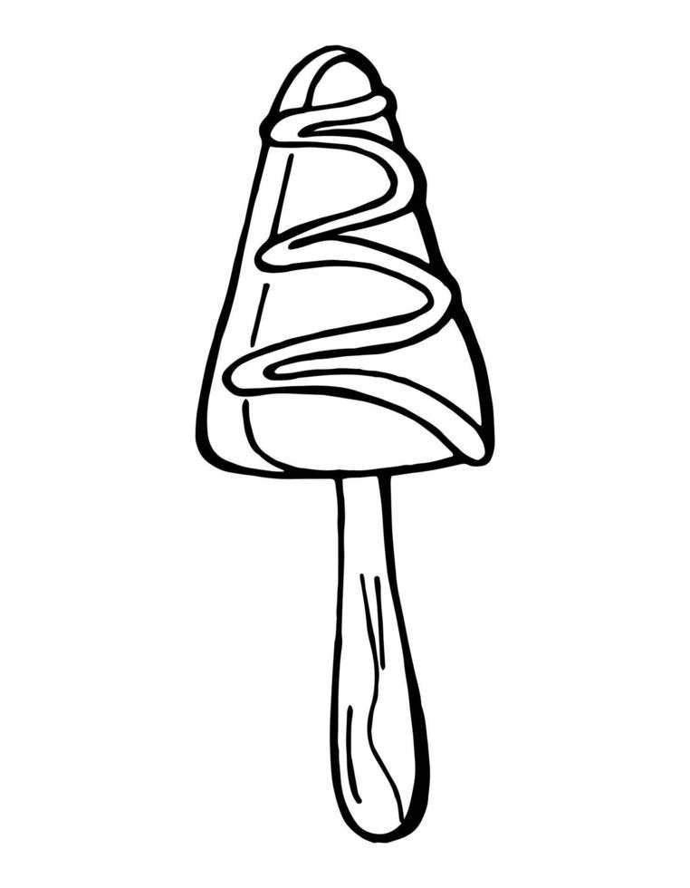 popsicle ijs in doodle stijl geïsoleerd op een witte achtergrond. clipart-pictogram. vector