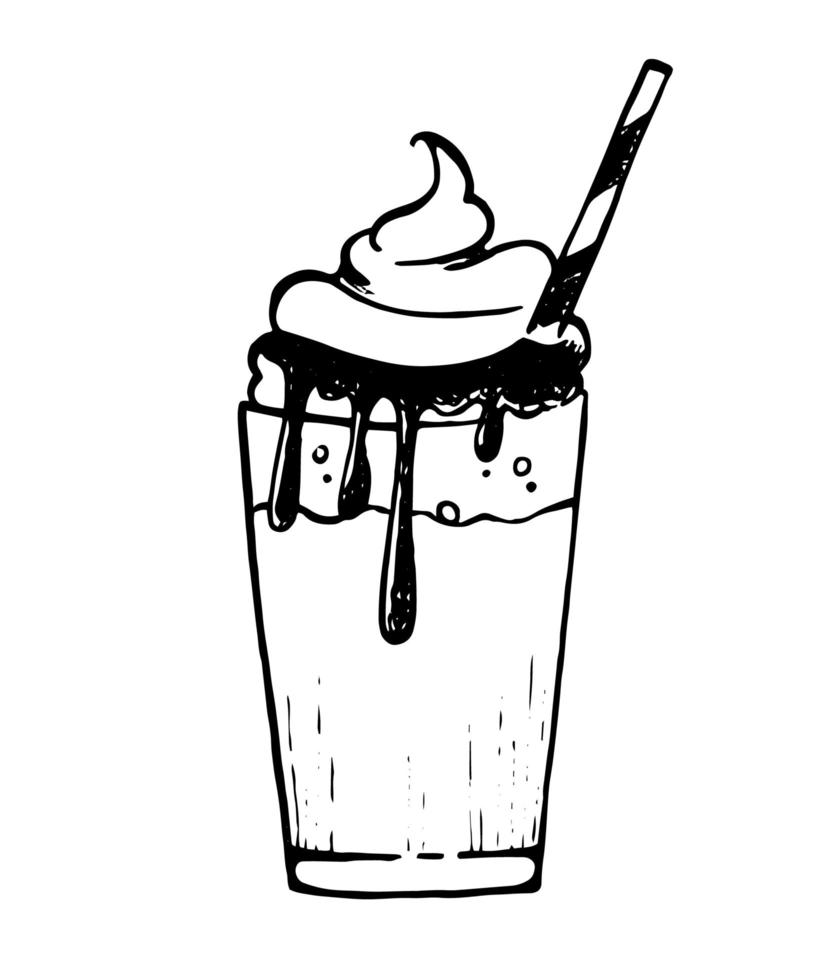 hand getrokken drankje in doodle stijl geïsoleerd op een witte achtergrond. voor de achtergrond menu's van cafés en restaurants vector