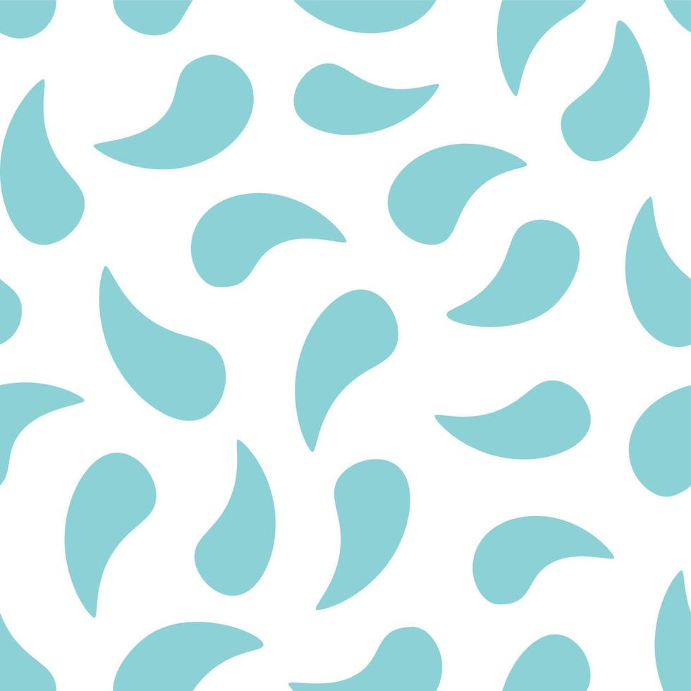 een ragless, naadloos patroon van blauwe waterdruppeltjes. delicate bloemblaadjes. schattige abstracte print vector