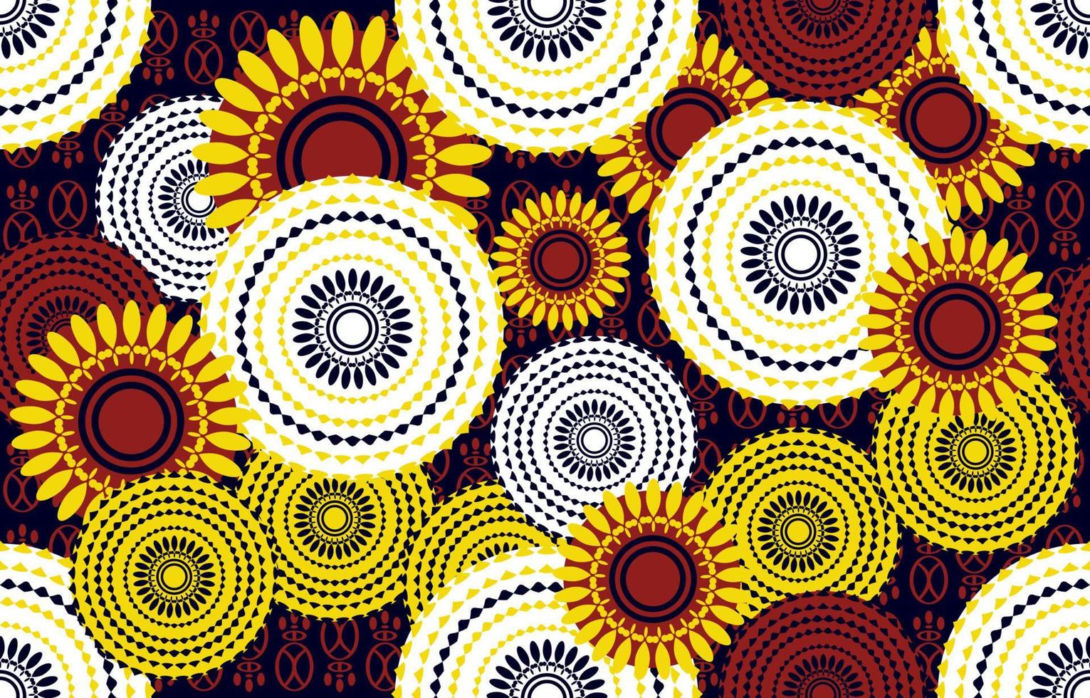etnische abstracte stof. naadloze patroon in tribal, Afrikaanse wax print kitenge bloemmotieven vector. Azteekse geometrische kunst ornament.design voor tapijt, behang, kleding, inwikkeling, stof, hoes, jurk vector