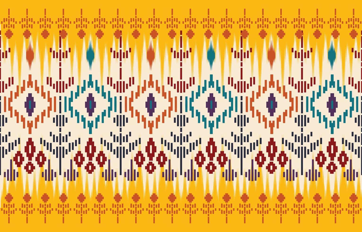 ikat etnische abstracte gele kunst. naadloze patroon in tribal, folk borduurwerk, Azteekse geometrische kunst ornament print. ontwerp voor tapijt, behang, kleding, verpakking, stof, hoes. vector