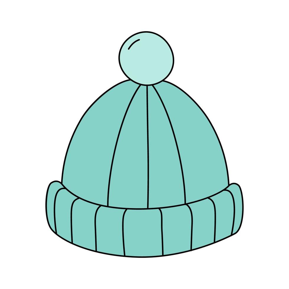 cartoon winter hoed. schattig hoofddeksel icoon. vectorillustratie geïsoleerd op een witte achtergrond vector