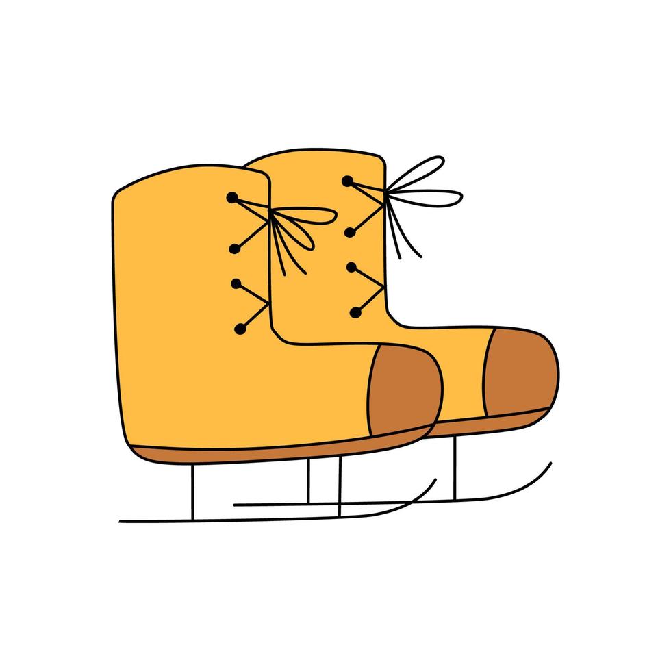 kleurrijke schaatsen in doodle-stijl. vector cartoon illustratie geïsoleerd op een witte achtergrond