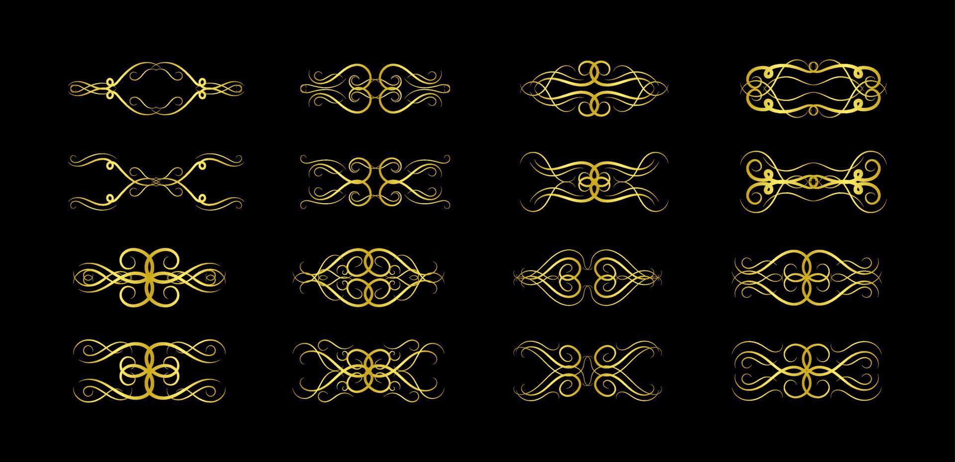 gouden randen elementen set collectie, ornament vector