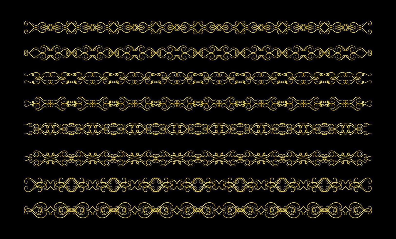 gouden randen elementen set collectie, ornament vector