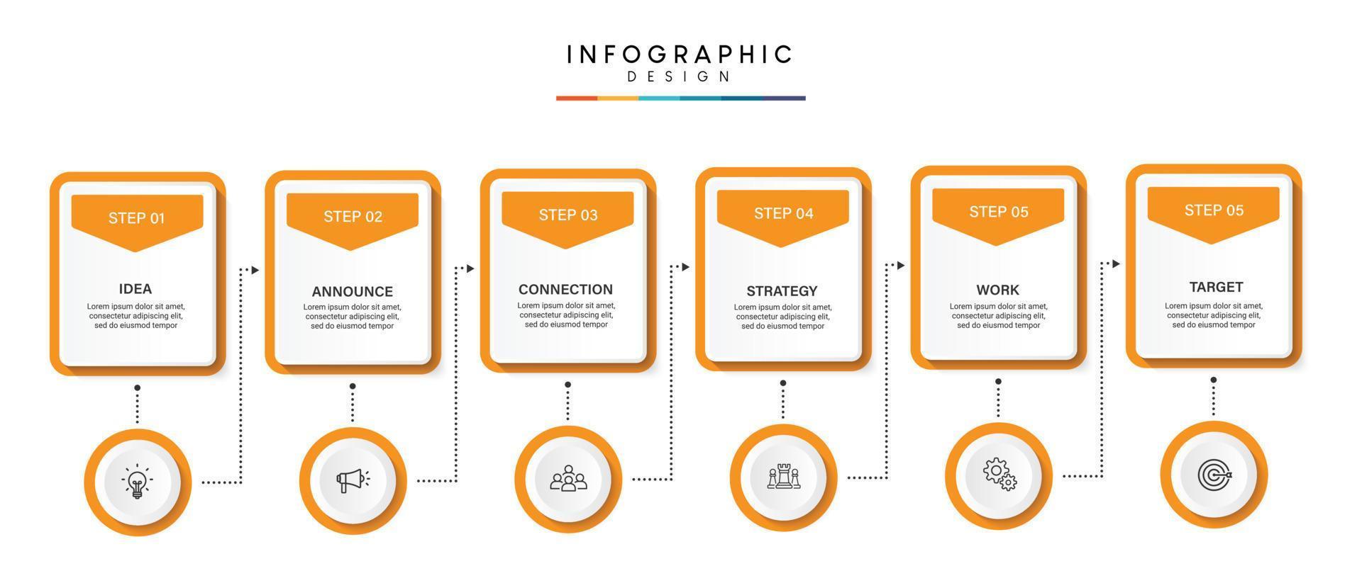 stappen business data visualisatie tijdlijn proces infographic sjabloonontwerp met pictogrammen vector