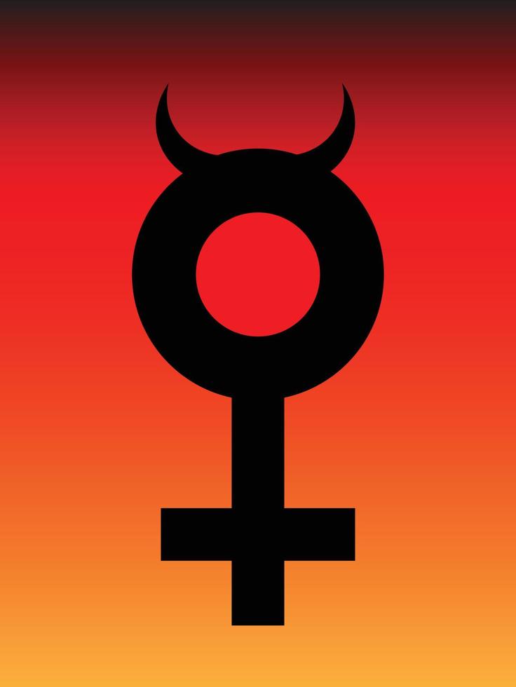 duivel serie vector, vector van het symbool van de vrouwelijke duivel. geweldig voor pictogrammen of symbolen