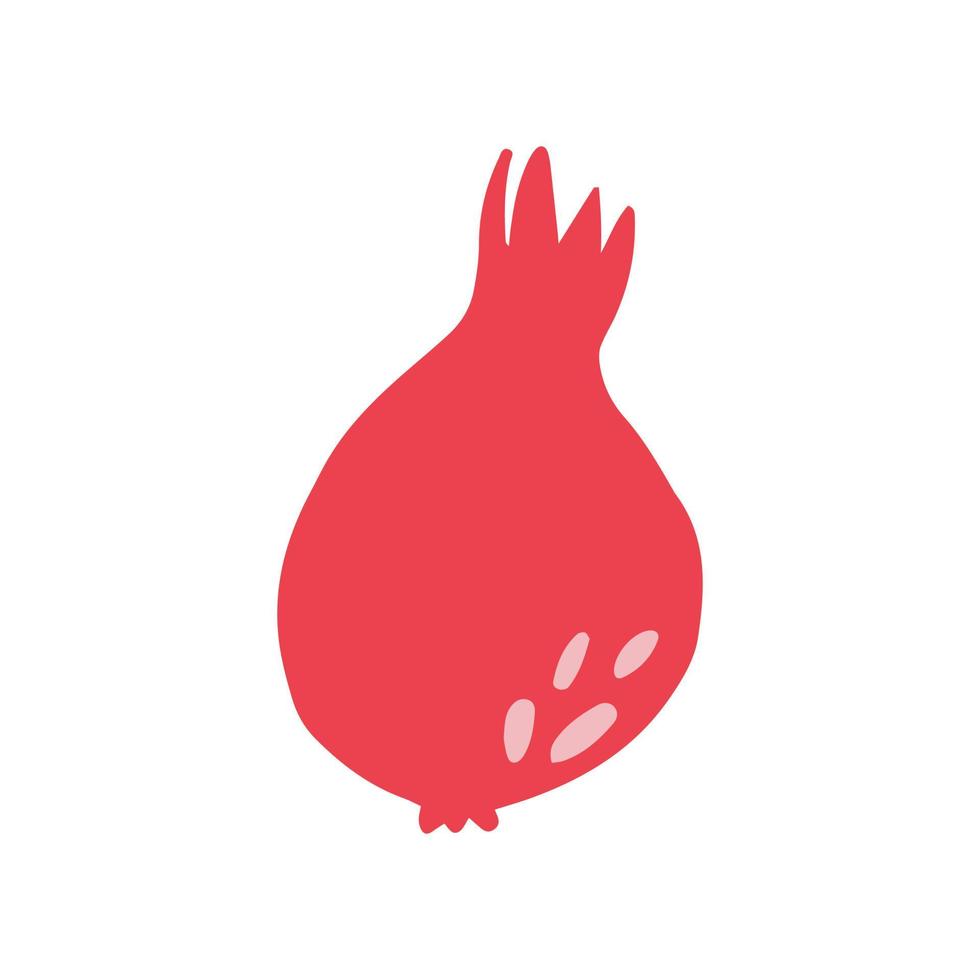 rode rijpe granaatappel in doodle stijl geïsoleerd op een witte achtergrond. vector