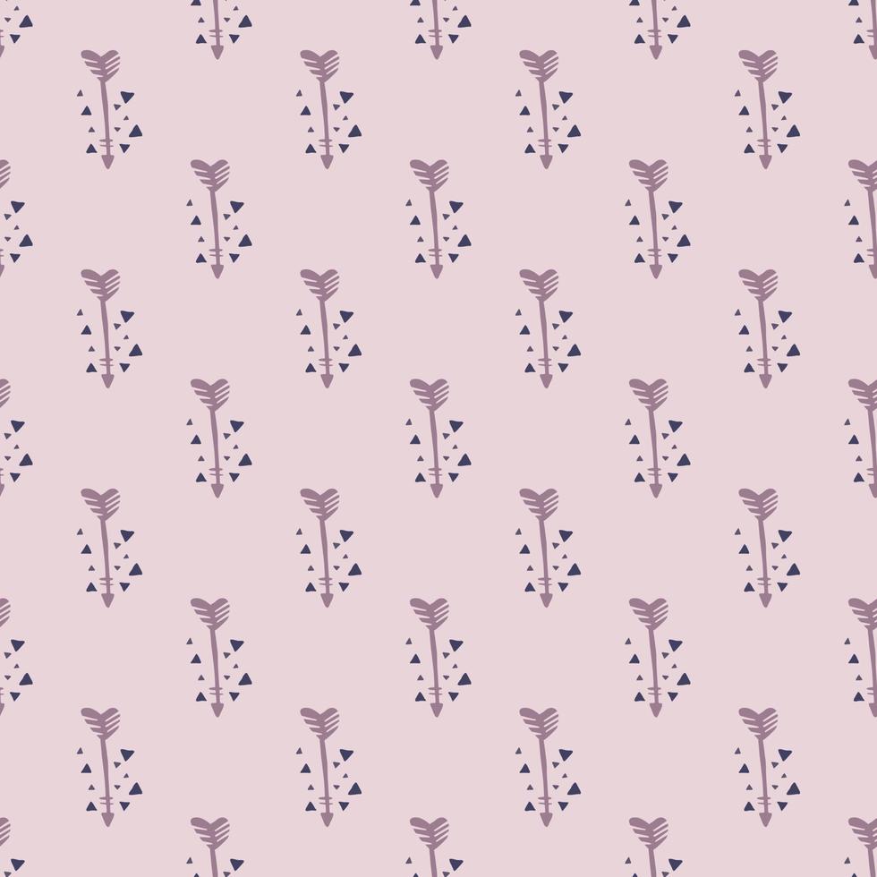 geometrische pijlen patroon op roze achtergrond. stammen naadloos behang in krabbelstijl. vector