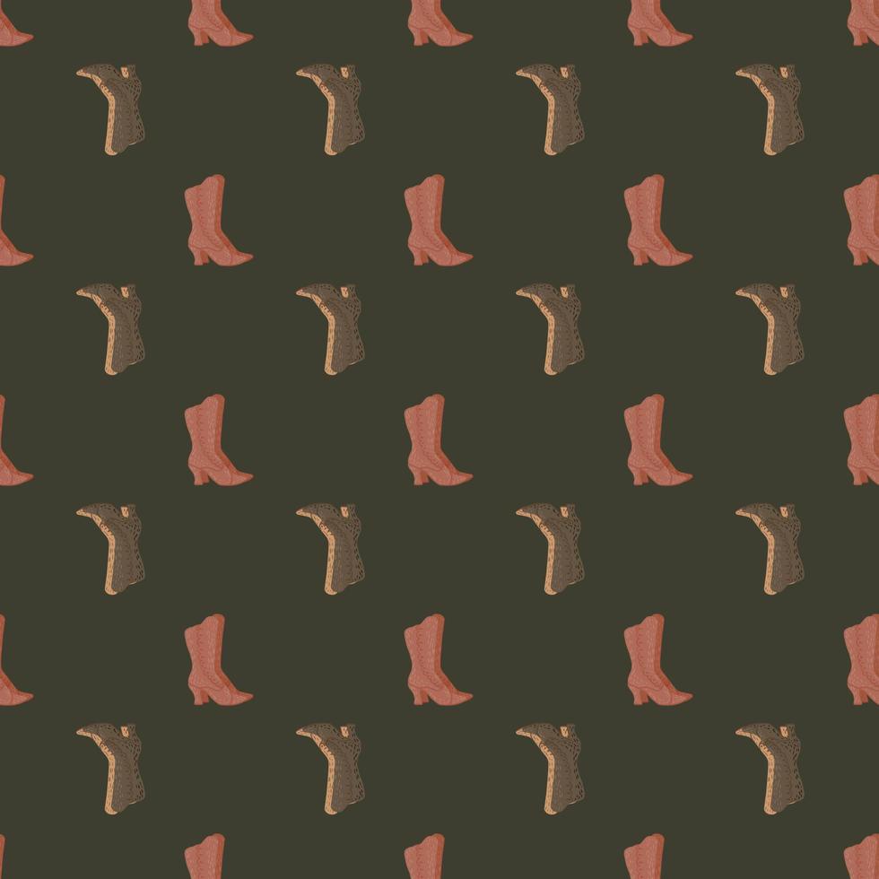 eenvoudig elegantie naadloos patroon met silhouetten van vrouwenkrabbellaarzen. bruine bleke achtergrond. vector