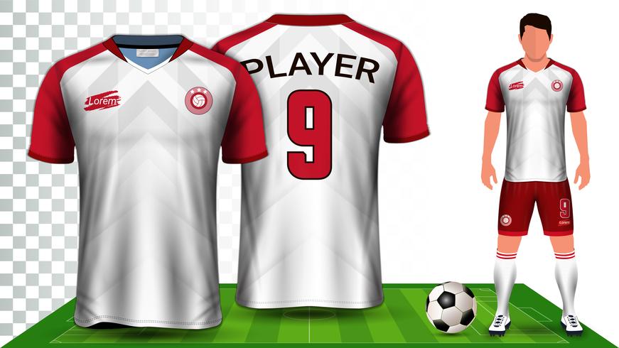 Voetbal Jersey en voetbal Kit presentatie Mockup sjabloon. vector