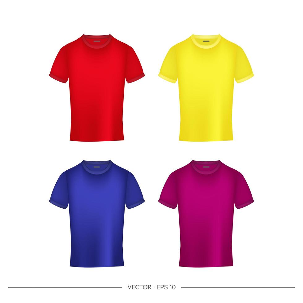 vector t-shirt ontwerpsjablonen in verschillende kleuren