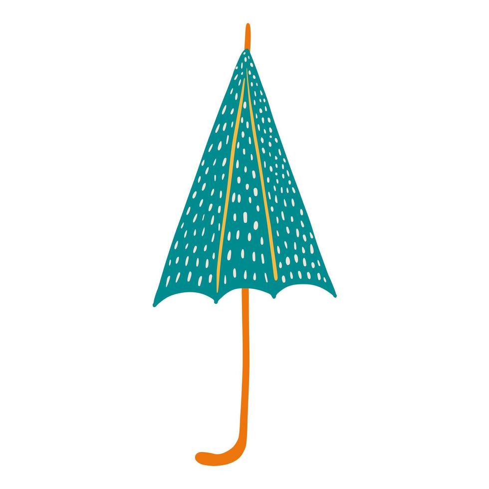 gevouwen paraplu's met polka dots geïsoleerd op een witte achtergrond. abstracte paraplu's turquoise kleur in stijl doodle. vector