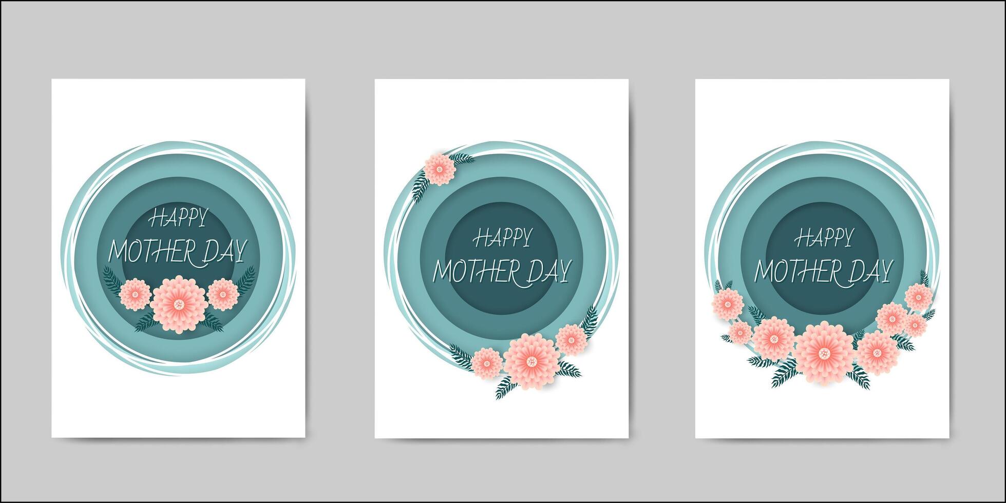 Happy Mothers Day belettering wenskaarten vector